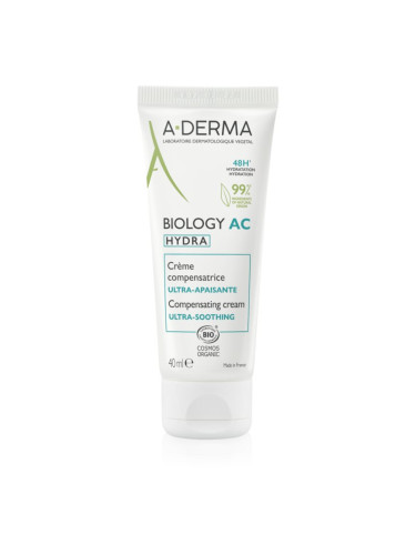 A-Derma Biology AC Hydra хидратиращ и успокояващ крем с 48 часов ефект 40 мл.