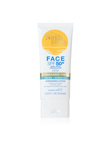 Bondi Sands SPF 50+ Fragrance Free защитен тониращ крем за лице за суха кожа SPF 50+ 75 мл.