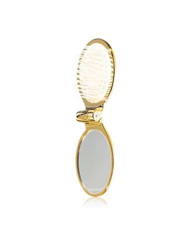 Janeke Gold Line Golden Folding Hair-Brush with Mirror гребен за коса с малко огледало 9,5 x 5,5 x 3,5 cm 1 бр.