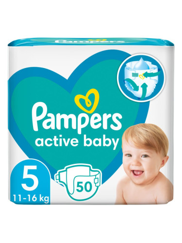 Pampers Active Baby Size 5 еднократни пелени 11-16 kg 50 бр.