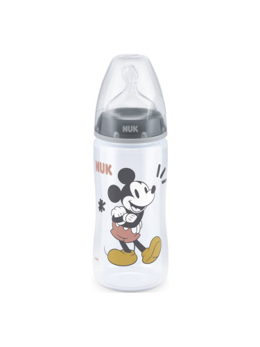 NUK First Choice Mickey Mouse бебешко шише Grey 300 мл.