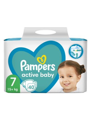 Pampers Active Baby Size 7 еднократни пелени 15+ kg 40 бр.