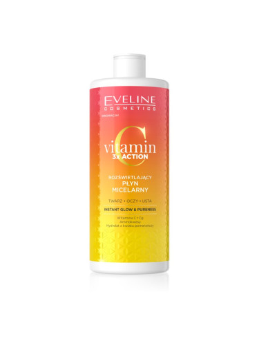 Eveline Cosmetics Vitamin C 3x Action мицеларна вода за освежаване и хидратация 500 мл.