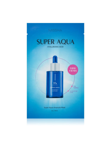 Missha Super Aqua 10 Hyaluronic Acid хидратираща платнена маска 28 гр.