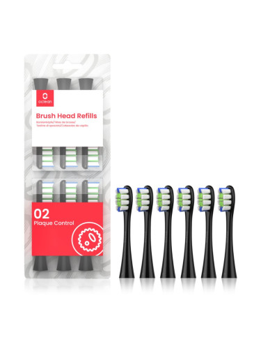 Oclean Brush Head Plaque Control резервни глави за четка за зъби Black 6 бр.