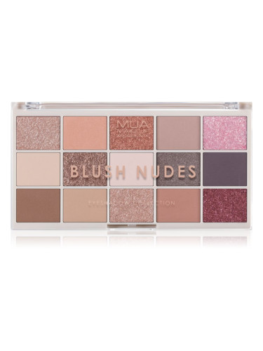 MUA Makeup Academy Professional 15 Shade Palette палитра сенки за очи цвят Blush Nudes 12 гр.