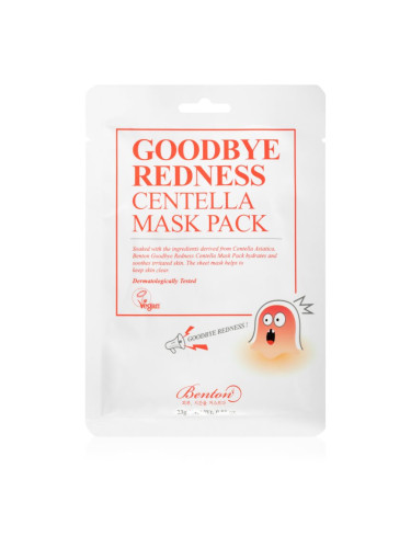 Benton Goodbye Redness Centella успокояваща платнена маска за проблемна кожа, акне 10 бр.