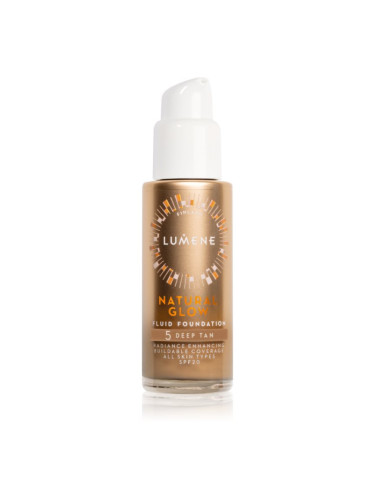 Lumene Natural Glow озаряващ фон дьо тен за естествен вид SPF 20 цвят 5 Deep Tan (Warm) 30 мл.