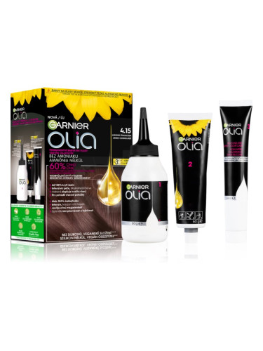 Garnier Olia Big Kit перманентната боя за коса цвят 4.15 Iced Chocolate 1 бр.