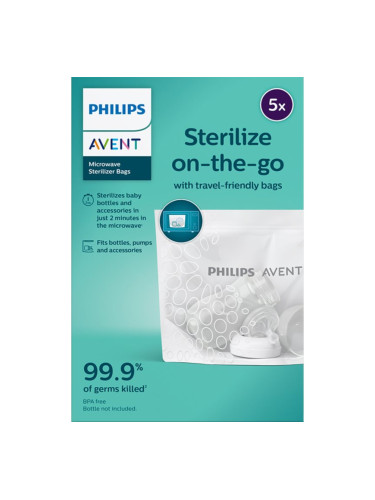 Philips Avent Sterilize on-the-go пликчета за стерилизиране за микровълнова фурна 5 бр.