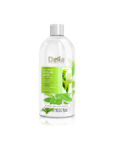 Delia Cosmetics Micellar Water Green Tea освежаваща почистваща мицеларна вода 500 мл.