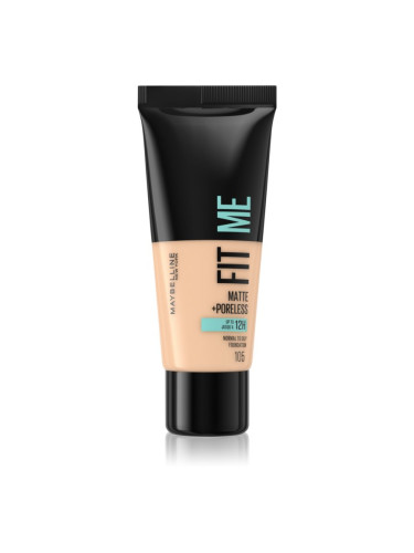 Maybelline Fit Me! Matte+Poreless матиращ фон дьо тен за нормална към мазна кожа цвят 105 Natural Ivory 30 мл.