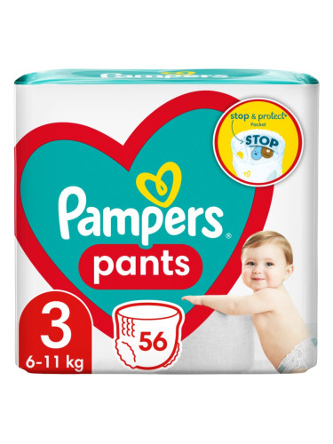 Pampers Pants Size 3 еднократни пелени гащички 6-11 kg 56 бр.