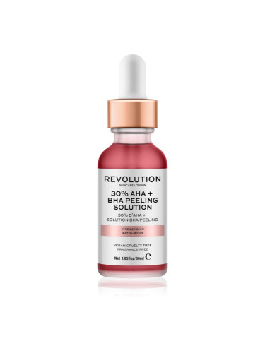 Revolution Skincare AHA + BHA 30% Peeling Solution интензивен химически пилинг за озаряване на лицето 30 мл.
