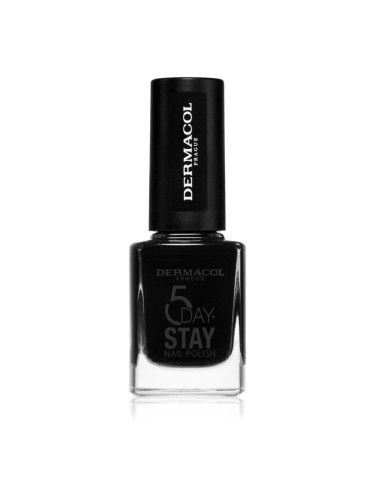 Dermacol 5 Day Stay дълготраен лак за нокти цвят 55 Black Onyx 11 мл.