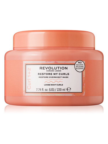 Revolution Haircare My Curls 1+2 Restore My Curls нощна регенерираща маска за чуплива коса 220 мл.