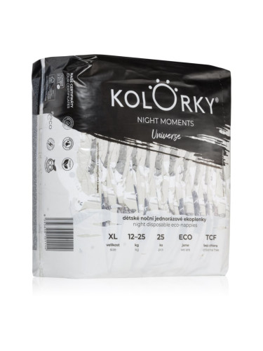 Kolorky Night Moments еднократни ЕКО пелени за цялостна защита през нощта размер XL 12-25 kg 25 бр.