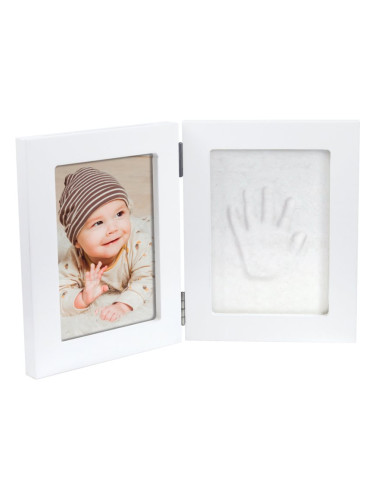 Happy Hands Double Frame Small комплект за отпечатъци на бебето White 10 cm x 15 cm + 13 cm x 17 cm 1 бр.