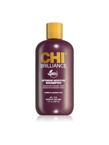 CHI Brilliance Optimum Moisture Shampoo хидратиращ шампоан за блясък и мекота на косата 355 мл.