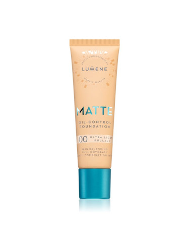 Lumene Matte Oil-Control матиращ фон дьо тен SPF 20 цвят 00 Ultra Light 30 мл.