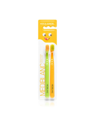 MEDIBLANC KIDS & JUNIOR Ultra Soft четка за зъби за деца ултра софт Green, Orange 2 бр.