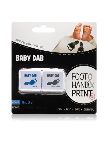 Baby Dab Foot & Hand Print Blue & Grey боя за детски печати 2 бр.