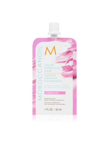 Moroccanoil Color Depositing нежна подхранваща маска без перманентни цветови пигменти Hibiscus 30 мл.