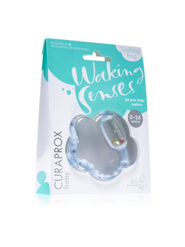 Curaprox Baby Waking Senses Чесалка за зъби с четка за масаж и дрънкалка 1 бр.