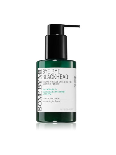 Some By Mi Bye Bye Blackhead 30 Days Miracle Green Tea Tox Bubble Cleanser активно почистваща пяна против черни точки 120 гр.