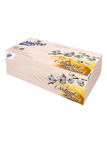 Linteo Paper Tissues Four-ply Paper, 70 pcs per box хартиени кърпички с балсам 70 бр.