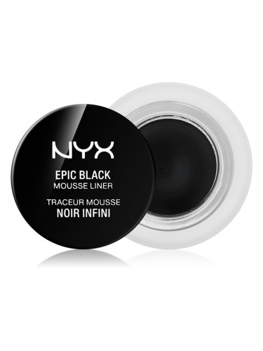 NYX Professional Makeup Epic Black Mousse Liner водоустойчива очна линия цвят 01 Black 3 мл.