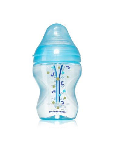 Tommee Tippee Closer To Nature Anti-colic Advanced Baby Bottle бебешко шише Slow Flow Blue 0 m+ 260 мл.