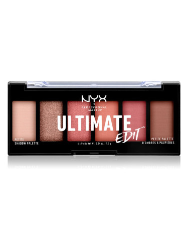 NYX Professional Makeup Ultimate Edit Petite Shadow палитра сенки за очи цвят 01 Warm Neutrals 6x1.2 гр.