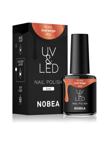 NOBEA UV & LED Nail Polish гел лак за нокти с използване на UV/LED лампа бляскав цвят Morange #10 6 мл.