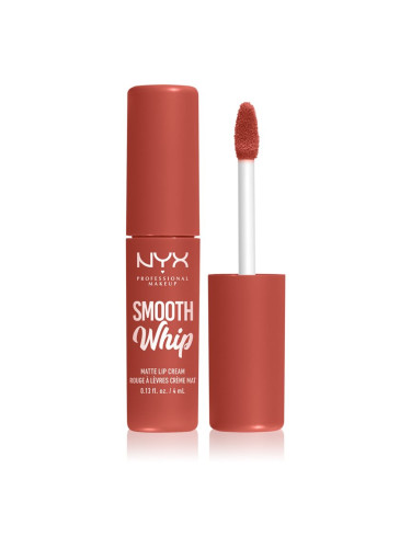 NYX Professional Makeup Smooth Whip Matte Lip Cream кадифено червило с изглаждащ ефект цвят 04 Teddy Fluff 4 мл.