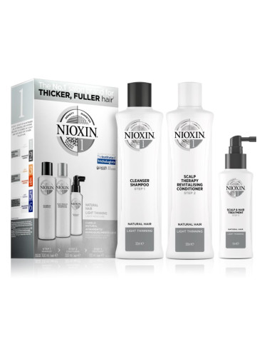 Nioxin System 1 Natural Hair Light Thinning подаръчен комплект за крехка и стресирана коса 3 бр.