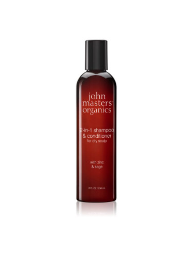 John Masters Organics Scalp 2 in 1 Shampoo with Zinc & Sage шампоан и балсам 2 в1