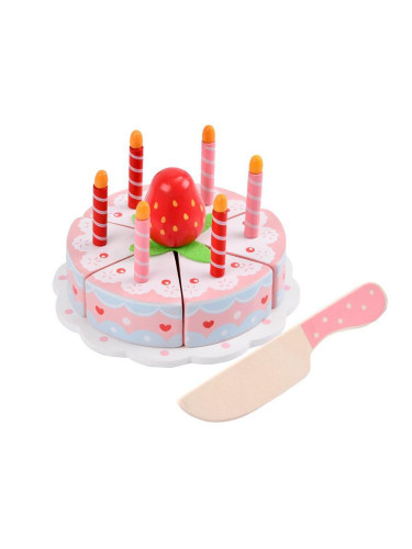 Дървена ягодова торта за рожден ден