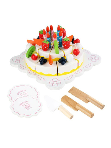 Дървена торта за рожден ден, двуетажна