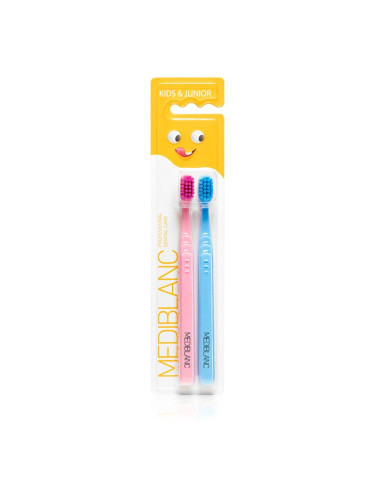 MEDIBLANC KIDS & JUNIOR Ultra Soft четка за зъби за деца ултра софт Pink, Blue 2 бр.