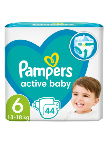 Pampers Active Baby Size 6 еднократни пелени 13-18 kg 44 бр.