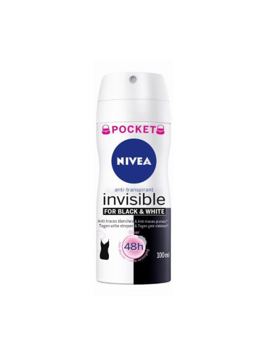 Nivea Invisible Black & White Clear антиперспирант в спрей за жени  100 мл.