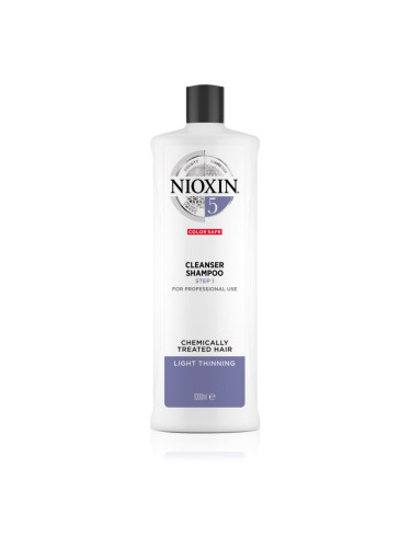 Nioxin System 5 Color Safe Cleanser Shampoo почистващ шампоан за боядисана и оредяваща коса 1000 мл.
