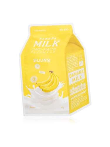 A’pieu One-Pack Milk Mask Banana подхранваща платнена маска 21 мл.