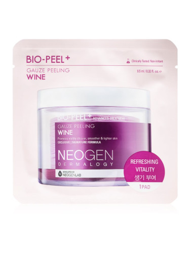 Neogen Dermalogy Bio-Peel+ Gauze Peeling Wine ексфолиращи тампони за лице за изглаждане на кожата и минимизиране на порите 8 бр.