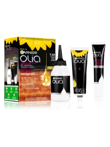Garnier Olia Big Kit перманентната боя за коса цвят 7.40 Intense Copper 1 бр.
