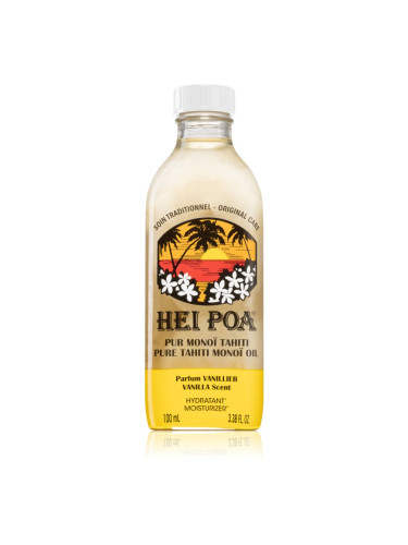 Hei Poa Pure Tahiti Monoï Oil Vanilla мултифункционално масло за тяло и коса 100 мл.