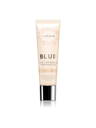 Lumene Blur 16h Longwear дълготраен фон дьо тен SPF 15 цвят 1 Classic Beige (Warm) 30 мл.