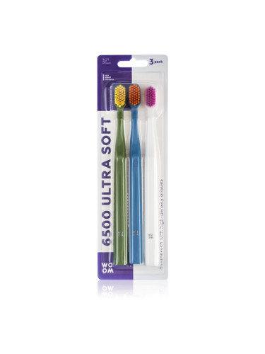 WOOM Toothbrush 6500 Ultra Soft четки за зъби 3 бр.