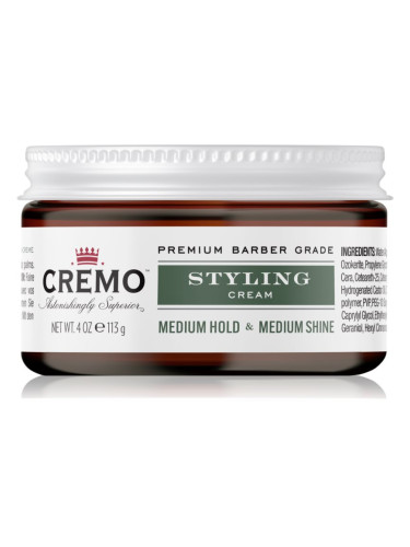 Cremo Hair Styling Cream Medium Styling хидратиращ стилизиращ крем За коса за мъже 113 гр.